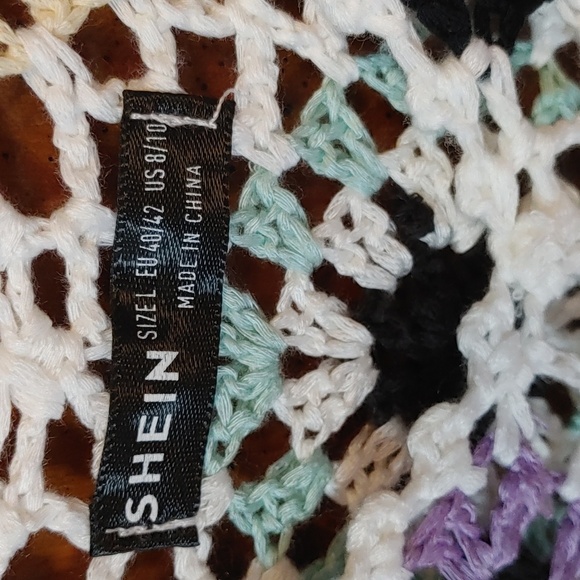 Women's Bohemian Crochet Beach Cover up Size Large 8/10 - Picture 8 of 11